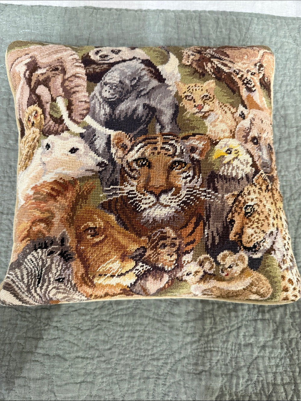 Wildlife Tapestry Accent Pillow - Multicolor